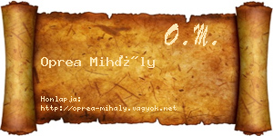 Oprea Mihály névjegykártya